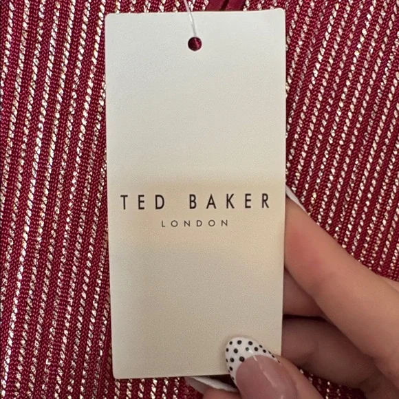 Ted Baker Metallic Raspberry Ribbed Top - Picture 3 of 3